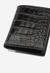 Tom Ford Holding Cardholder in Croc-Embossed Leather Dark Brown Y0279LCL439SEDB_facb885a-8dcd-41ab-94ba-1c3c87a14fc8
