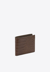 Tom Ford Crocodile Print Leather Wallet Brown