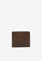 Tom Ford Crocodile Print Leather Wallet Brown