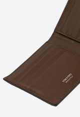 Tom Ford Crocodile Print Leather Wallet Brown