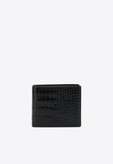 Tom Ford Crocodile Print Leather Wallet Black