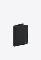 Tom Ford Small Grain Leather Folding Wallet Black