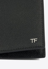 Tom Ford Small Grain Leather Folding Wallet Black