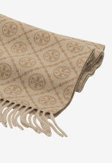 Tory Burch Monogram Fringed Scarf Beige 164571250_eddf6715-4fe1-47dd-bd4e-f4328e4cd0ba
