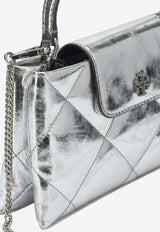 Tory Burch Kira Diamond Quilt Metallic Leather Handbag Silver 174998040_be42a638-da97-48b1-9f96-d75c97514f96