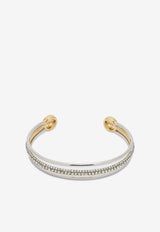 Tory Burch Icon Crystal Paved Two-Tone Cuff Bracelet Silver 176731700_10ad5c14-5a43-4183-880c-606e45fb2ec7