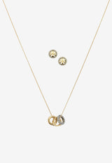 Tory Burch Icon Crystal Paved Necklace and Earrings Set Gold 177663783_81bc6650-bee8-418e-a137-de7a28a4f817