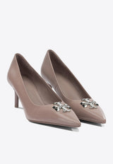 Tory Burch 90 Logo Plaque Leather Pumps Brown 181019500_e5e29272-358c-4ae7-8a77-a839b1d45ea4
