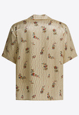 Valentino Floral Print Silk Bowling Shirt Yellow 8V3AA111B9GZC9_b0e313d6-844f-4630-a12e-dbd0d5fec290