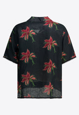 Valentino Papier Floral Print Bowling Shirt Black 8V3AAN11BA7D5Y_1ff70744-ca63-4250-83a4-cc2105773c2e