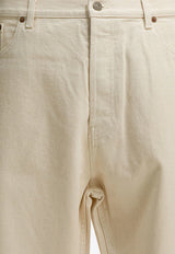 Valentino Straight-Leg Pants with Metal V Cream 8V3DE05CB9WA03_b950efee-5b4b-46ac-a6c0-af1aabedd12a