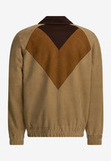 Valentino Leather Zip-Up Paneled Jacket Brown 8V3NB00VB8JD8X_4ca46479-0d59-4ee8-bc9b-2cbc7016a4a6