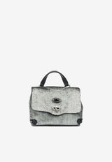 Zanellato Baby Postina Flaky Metallic Leather Handbag Silver POSTINA CBI BABY0680902260000Z0199_91afacab-0417-44e7-973c-3e47c147da09