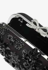 Self-Portrait Crystal Embellished Satin Clutch Bag Black RS26-304-BBLACK_48e22ff5-0d33-4b51-b3cf-9aabc7399cea