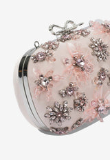 Self-Portrait Embellished Floral Satin Clutch Pink RS26-304-PPINK_c3232fd2-63b1-44a2-a02a-a1f175703299
