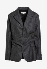 Maison Margiela Single-Breasted Wool Blazer Gray S29BN0412M35569/R_MARGI-855M