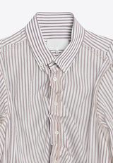 Maison Margiela Striped Layered Tulle Shirt Beige S29DL0218MTN124/R_MARGI-961