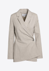 Loewe Melange Wool Wrap Blazer Beige S359Y03XA2WO/R_LOEW-2863