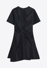 Loewe Draped Silk-Blend Mini Dress Black S359Y09XJDPL/R_LOEW-1100