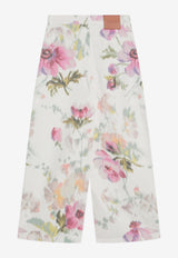 Loewe Floral Print Wide-Leg Jeans White S359Y11XDKCO/R_LOEW-2102