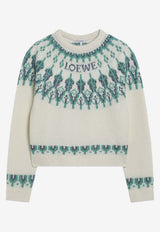 Loewe Fair Isle Wool Sweater White S359Y14KIBWO/S_LOEW-2093