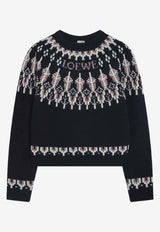 Loewe Fair Isle Wool Sweater Navy S359Y14KIBWO/S_LOEW-4746