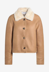 Loewe Anagram Patch Shearling Leather Jacket Camel S359Y2SL36LE/R_LOEW-3150