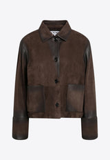 Loewe Faded Leather Jacket Brown S359Y34LAHSUE/S_LOEW-9517