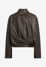 Loewe Leather Zip-Up Jacket Green S359Y34LANLE/S_LOEW-4110