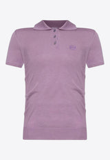 Loewe Anagram Cashmere and Silk Polo T-shirt Lilac S359Y55K23WS/R_LOEW-6140