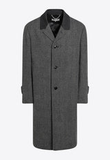 Maison Margiela Single-Breasted Wool Coat Blue S50AA0159M35485/R_MARGI-001F