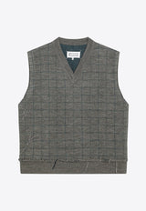 Maison Margiela Checked Wool Sweater Vest Green S50FB0116M13146/R_MARGI-613J
