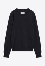 Maison Margiela Wool Sweater with Elbow Patches Blue S50HL0041M13098/R_MARGI-511M