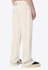 Maison Margiela Logo Embroidered Straight-Leg Jeans Beige S50LA0238M30026/Q_MARGI-105M