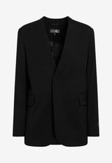 Mm6 Maison Margiela Single-Breasted Collarless Blazer Black S52BN0137M35153/S_MM6-900