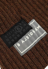 MM6 Maison Margiela Logo Patch Distressed Rib Knit Hood Brown S52TB0008M13138/R_MM6-142M
