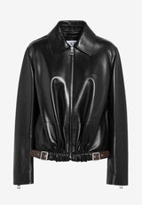 Loewe Anagram Leather Belted Jacket Black S540Y34L57LE/R_LOEW-1100