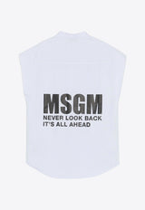 MSGM Kids Boys Slogan Print Sleeveless Shirt Sky Blue S5MSJBSI031_LIGHT BLUE