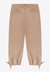 MSGM Kids Girls Logo Embroidered Cargo Pants Beige S5MSJGPA114_BEIGE