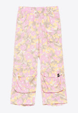 MSGM Kids Girls Floral Print Pants Pink S5MSJGPA115_PINK
