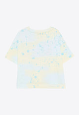 MSGM Kids Girls Paint Splatter Logo T-shirt Multicolor S5MSJGTH214_MULTI COLO