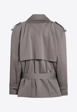 MM6 Maison Margiela Double-Breasted Short Trench Coat Gray S62AN0154S54452/R_MM6-810