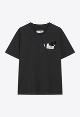 MM6 Maison Margiela Tape and Numeric Patch Crewneck T-shirt Black S62GD0210M20115/R_MM6-900