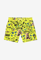 Barrow Kids Boys Graphic Print Swim Shorts Yellow S6BKJBSS217_YELLOW