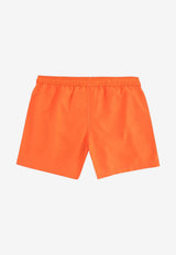 Barrow Kids Boys Maxi Logo Print Swim Shorts Orange S6BKJBSS218_ORANGE