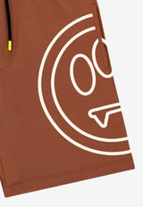 Barrow Kids Boys Drawstring Logo Track Shorts Chocolate S6BKJUBE012_CHOCOLATE