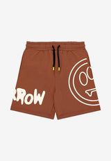 Barrow Kids Boys Drawstring Logo Track Shorts Chocolate S6BKJUBE012_CHOCOLATE