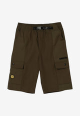 Barrow Kids Boys Logo Patch Cargo Shorts Dark Green S6BKJUBE038_DARK GREEN