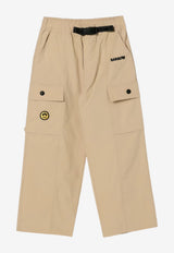Barrow Kids Boys Logo Patch Cargo Pants Sand S6BKJUPA037_SAND