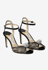 Jimmy Choo Sacora 85 Lace Sandals with Crystal-Embellished Sphere Black SACORA 85 FNB BLACK/CRYSTAL